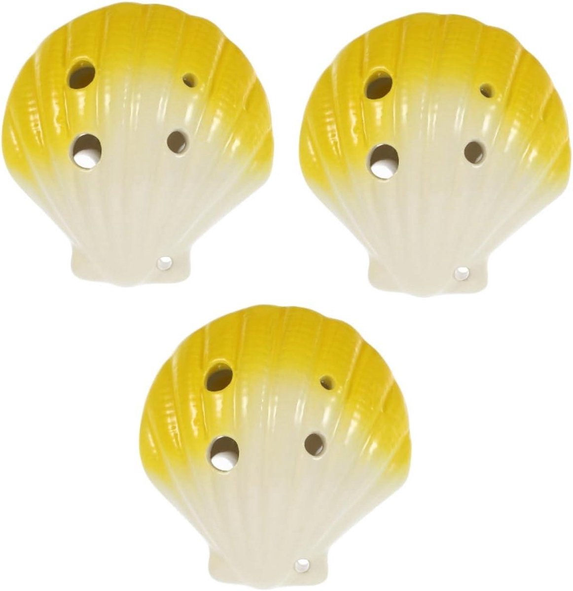 Ocarina Set - Muziekfluit - Muziek Maken - Keramisch Materiaal - 3 Stuks - Geel