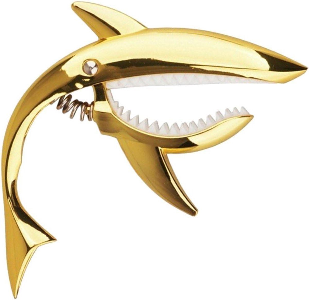Gitaar Capo - Ukulele Capo - Muziek Maken - Haai Design - 12 x 10 cm - Goud