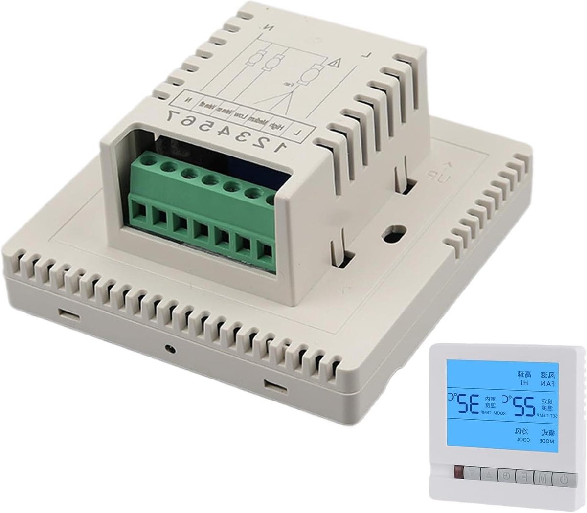 Huis Thermostaat - Vloerverwarming Controller - Kamer Klimaatbeheer - Slimme Verwarming - 9.5 x 9 x 5.2 cm - Wit