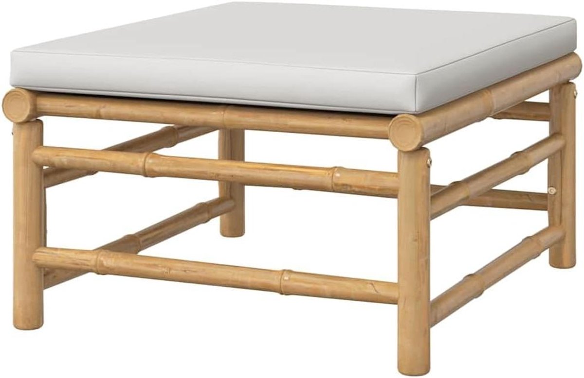 Voetenbank Bamboe - Poef Hocker - Buiten Ontspannen - Modulair Ontwerp - 55 x 65 x 30 cm -