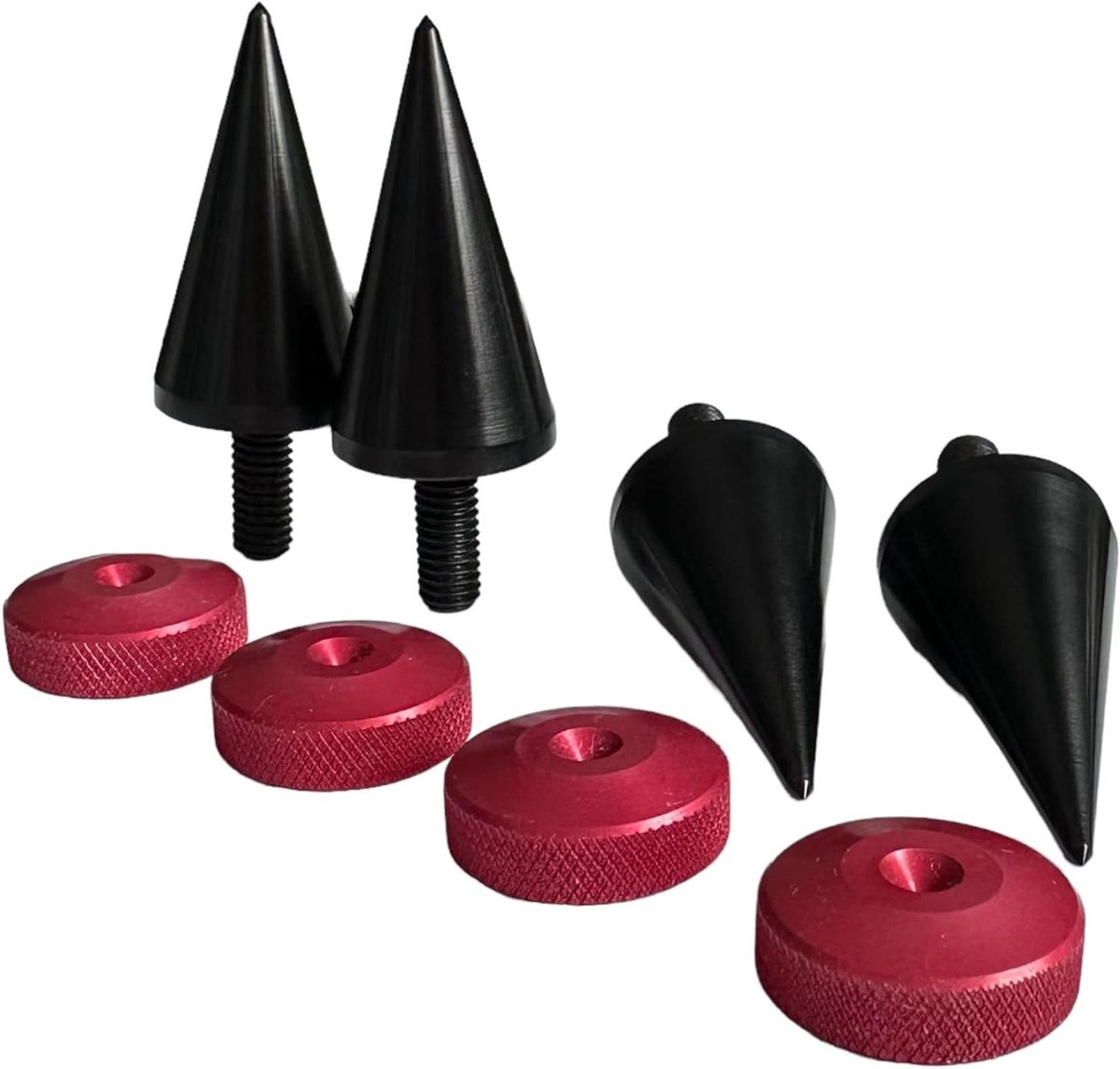 Luidspreker Spikes - Speaker Spikes Onderleggers - Hifi Geluid Verbeteren - CNC Gefreesd Aluminium - M8 37mm Lang - Zwart