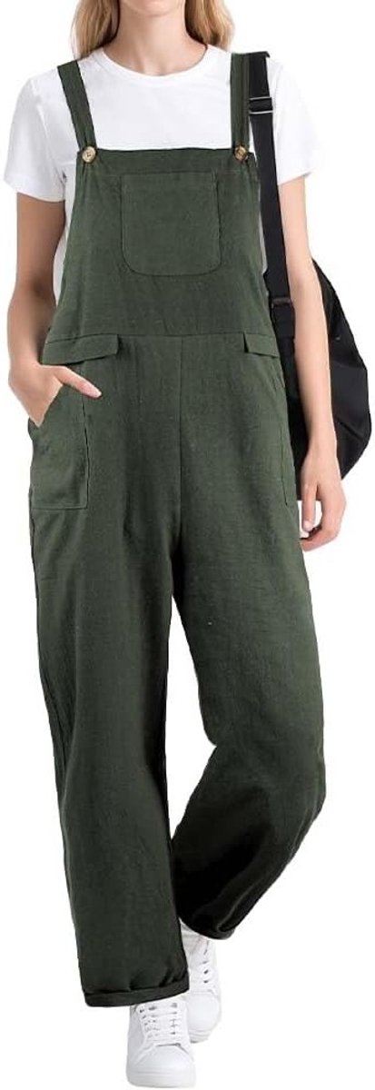 Zomerse Dungaree Jumpsuit voor Dames met Verstelbare Taille en Losse Pijpen - Casual Mode voor Elke Gelegenheid