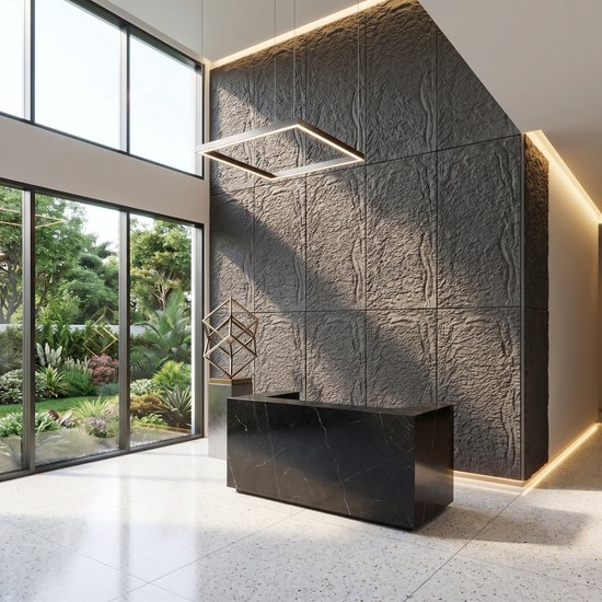 3D Muurpaneel Steenlook 120x60x5 cm, 3 Stuks PU Zelfklevende Wandbekleding, Waterdicht Steenpaneel voor Keuken, Badkamer & Woonkamer, Type B - Mat Zwart - NAIZY