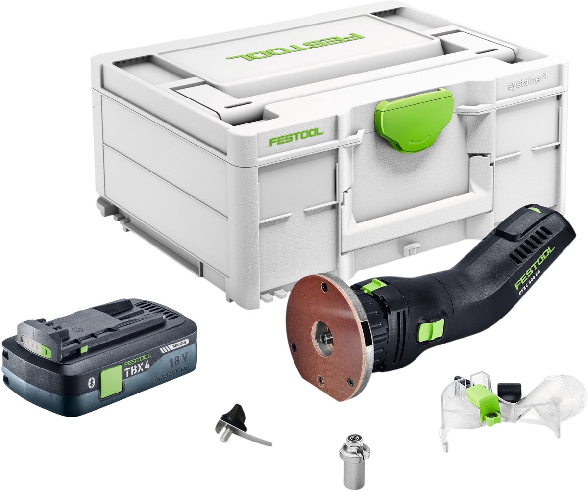 Festool OFKC 500 R3 EB-Basic accu-kantfrees 18 V 10 mm borstelloos + 1x accu 4,0 Ah + Systainer - zonder oplader