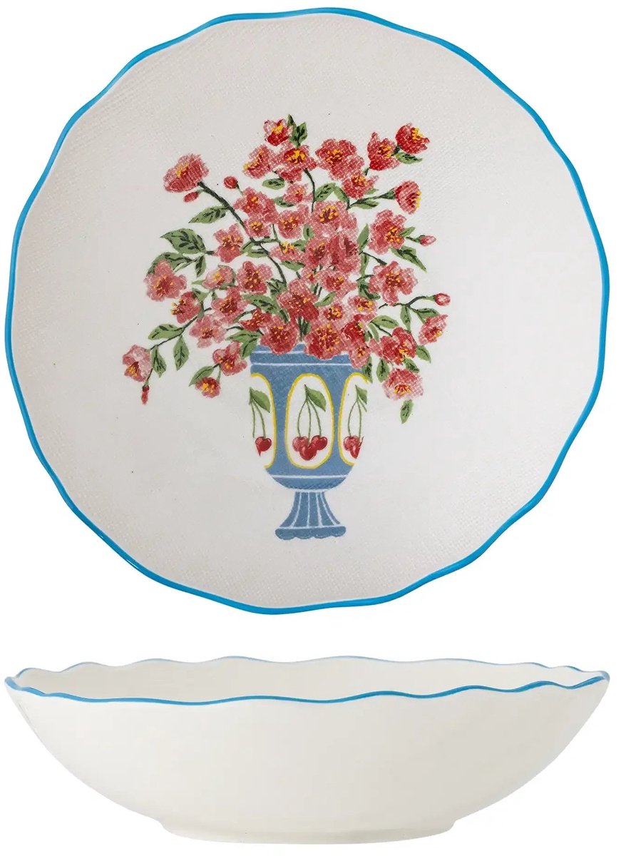 Schaal aardewerk blauw Dorothy 28cm