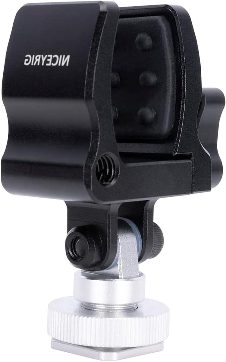 Microfoonclip met verstelbare opening van 18,5 tot 35 mm, gemaakt van aluminium en roestvrij staal, met schokabsorber en 1/4 inch schroefdraad voor veelzijdig gebruik