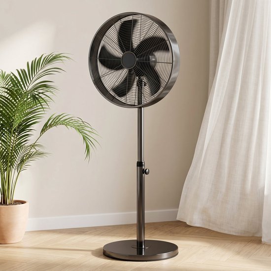 Lomera staande ventilator 40 cm – statiefventilator met 3 snelheden, oscillerend, kantelbaar, hoogte verstelbaar