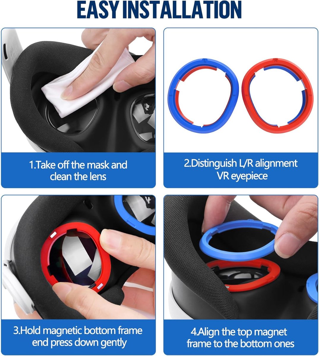 Acer VR Magnetische Frame Bril Spacer voor Oculus/Meta Quest 3, Lenzen Insert Bril Lens Protector Accessoires, Anti Krassen Glas Spacer Bescherming voor Oculus Quest 3 Headset thumbnail 3