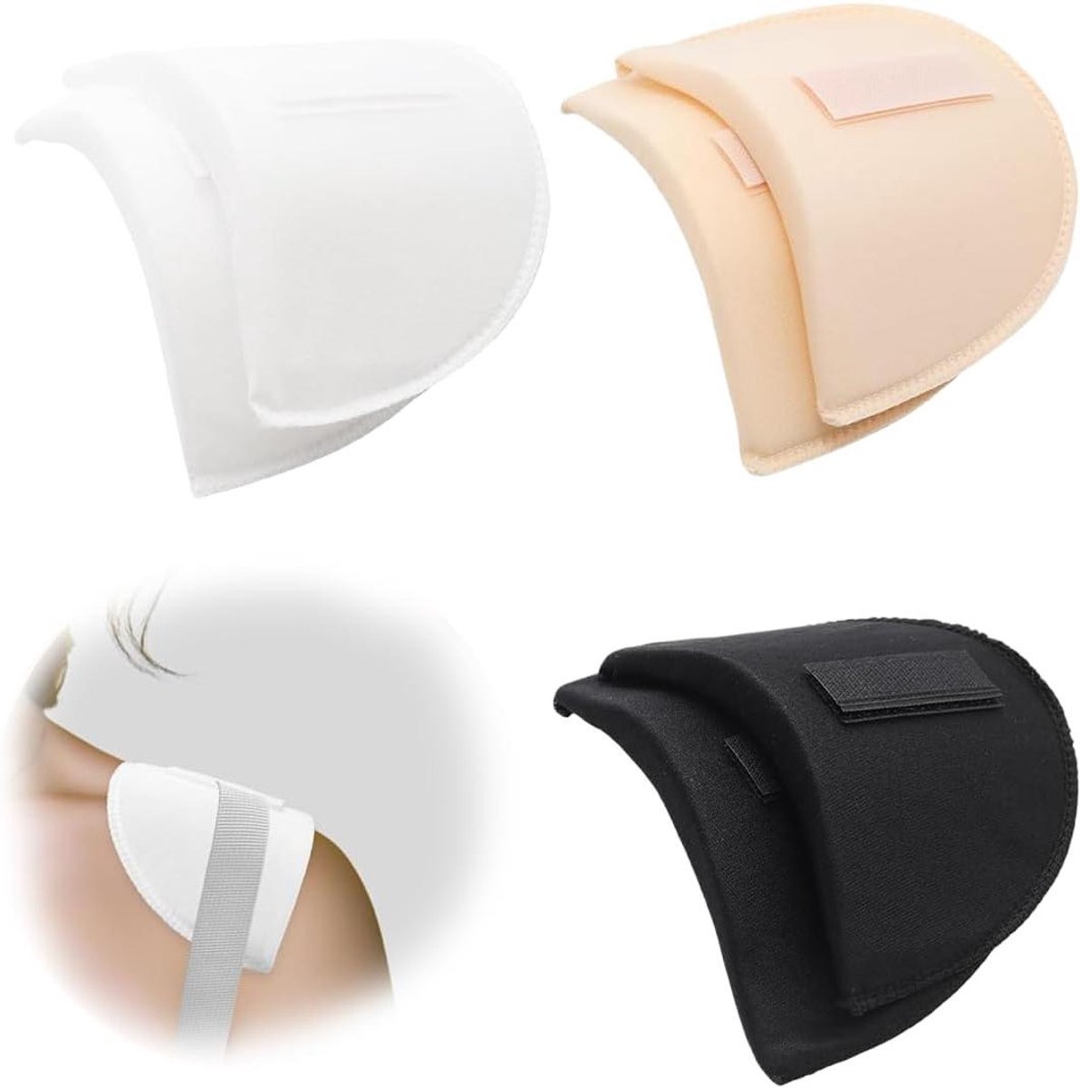 Shoulder Pads, 6 Pairs of Foam Shoulder Pads, Removable Shoulder Pads, Sewing Accessories for Blazers, Shirts, Coats, T-Shirts, DIY for Men and Women, Self-Adhesive