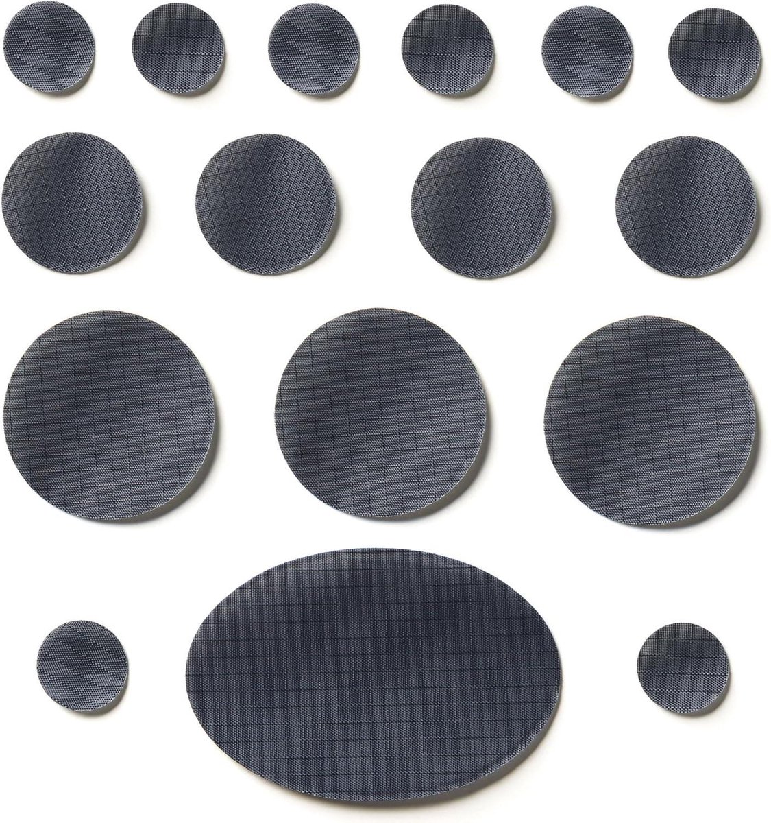 Jack reparatiepatches - Kleding stickers - Buitenuitrusting herstellen - Zelfklevend waterdicht - 16 stuks - Donkergrijs