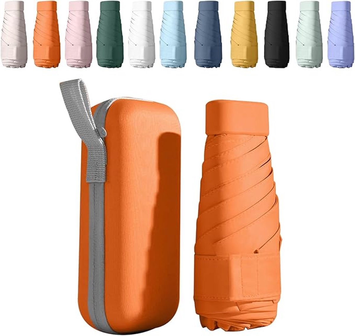 Zakparaplu - Mini Paraplu - Reisparaplu Klein - Compacte Paraplu - Opvouwbaar - Windbestendig - Lichtgewicht - UFP 50+ - Oranje - van Imperatoris