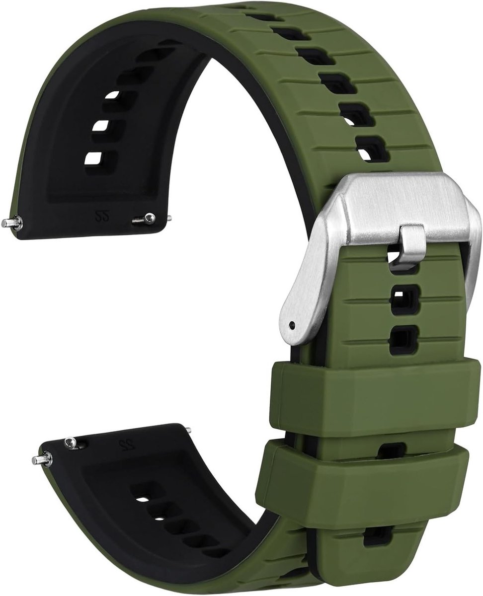 Siliconen Horlogeband met Snelle Bevestiging, Verkrijgbaar in 18mm, 20mm en 22mm - Duurzaam en Comfortabel voor Mannen en Vrouwen, Diverse Kleuren Beschikbaar