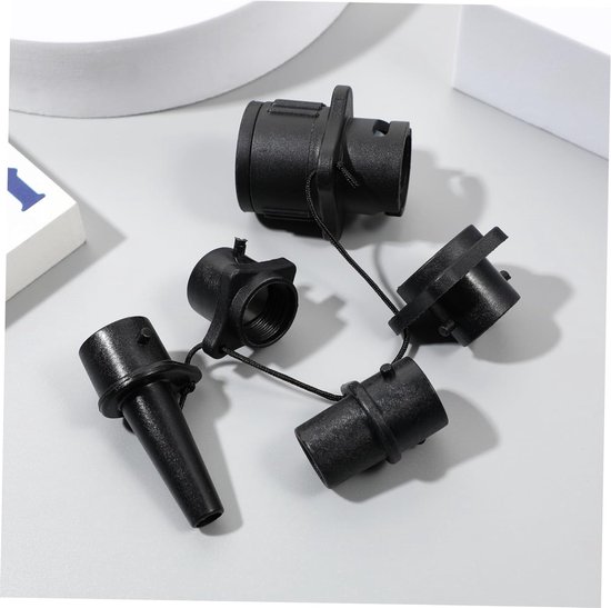 Opblaasbare pomp adapter - Luchtventiel converter - Watersport accessoires - Brede compatibiliteit - 15x10cm - Zwart — afbeelding 3