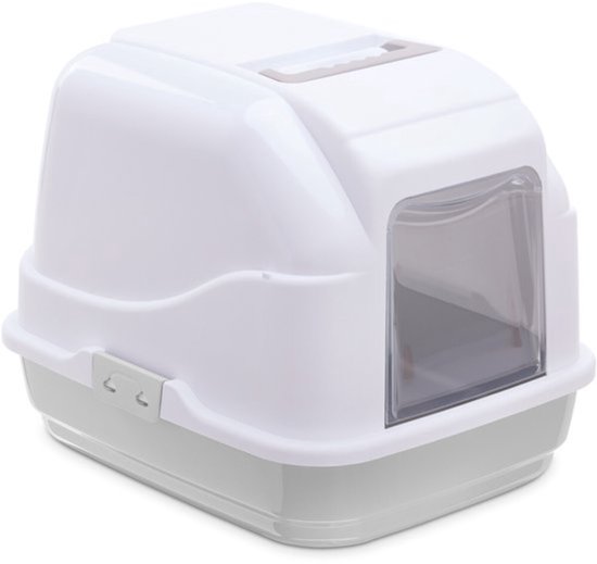 Litière pour chat - Imac Easy Cat - Taupe/blanc - 50 x 40 x 40 cm