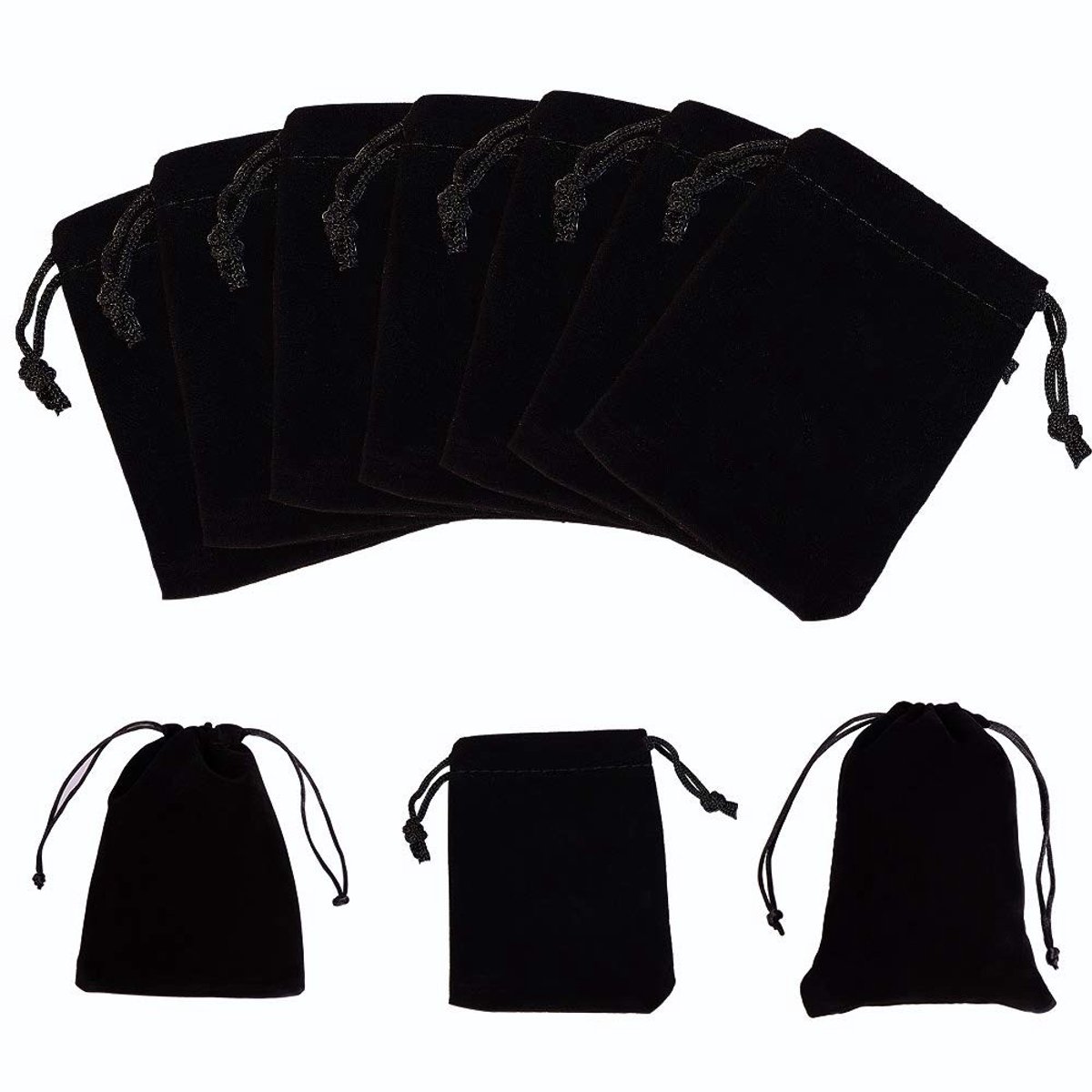 Livia home - Fluwelen geschenkzakjes - 50 stuks - Elegant en zacht - Zwart - Bruiloft en sieraden - Ruimtebesparend en veelzijdig - Geschikt voor dame