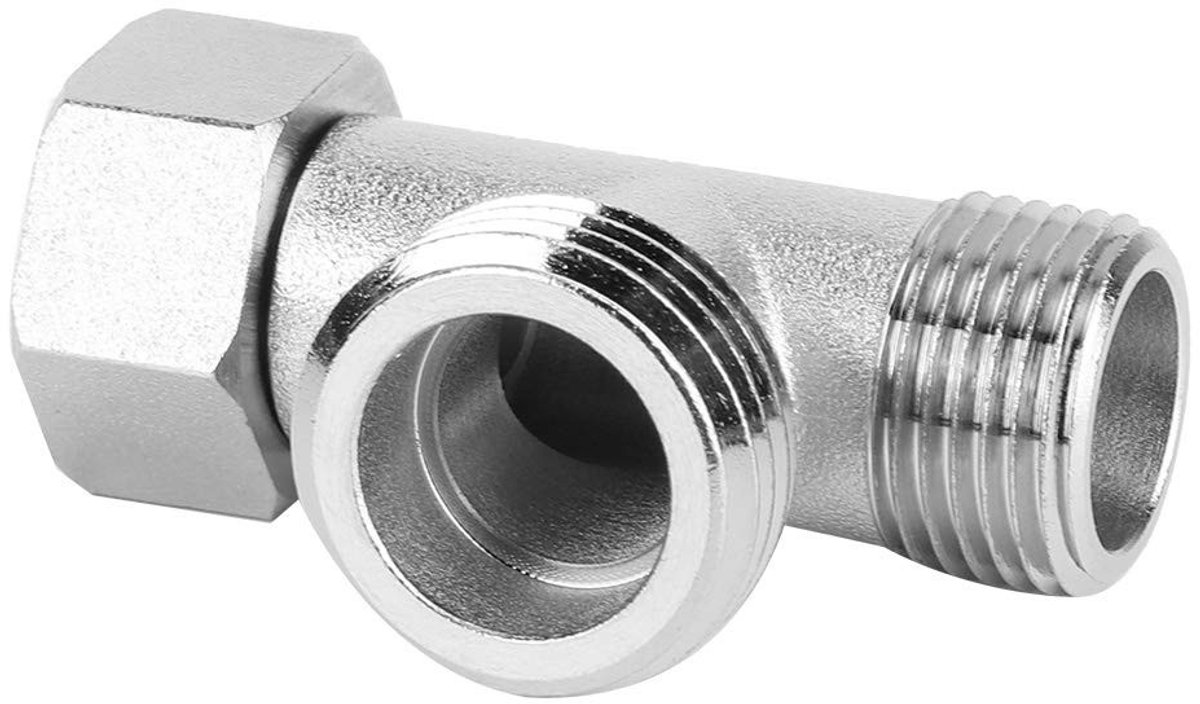 Smoakez - Wc Omschakelklep - 3-Weg Connector - Koper Vernikkeld - 2 Stuks - Schakelventiel - Geschikt voor Sanitair - 4,8 x 2,7 cm