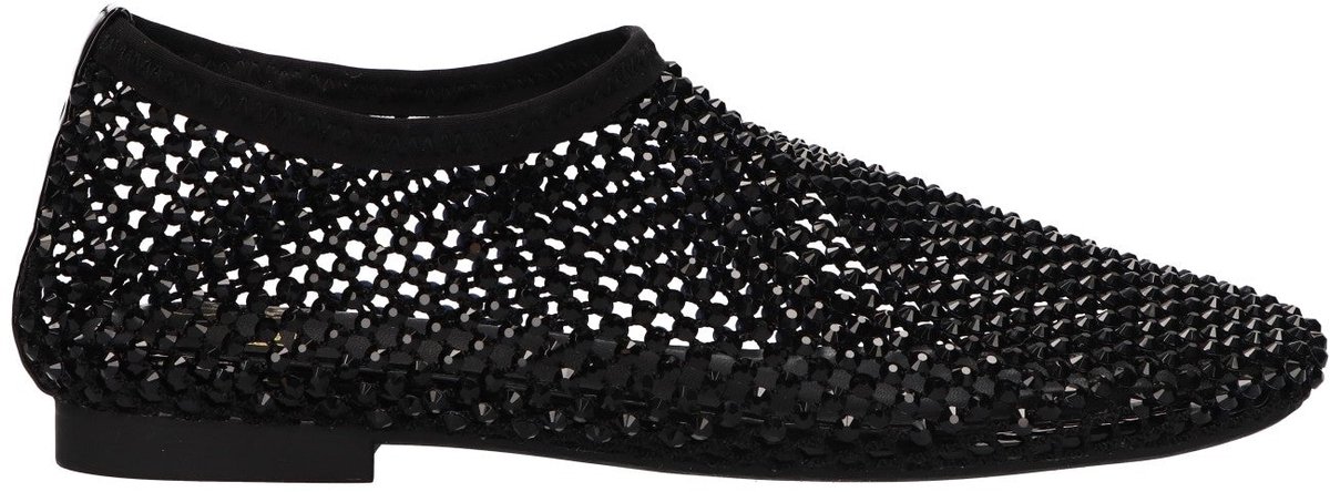 La Strada Flats Met Steentjes Zwart Mesh - Damesschoenen - Maat - 37