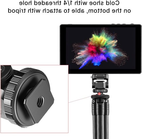 Verstelbare monitorsteun met snelle ontgrendeling en 1/4" schroef voor universele 5"/7" camera monitoren (draagvermogen 1,2 kg) - ideaal voor videoproductie en fotografie — afbeelding 4