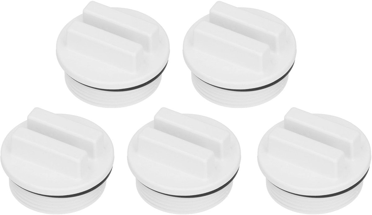 Dailygoods - Winterstopper - 5 Stuks - Overwinteringsstop - Wit - Filter Afvoerschroef - Geschikt voor Zwembaden - 50 mm Oren