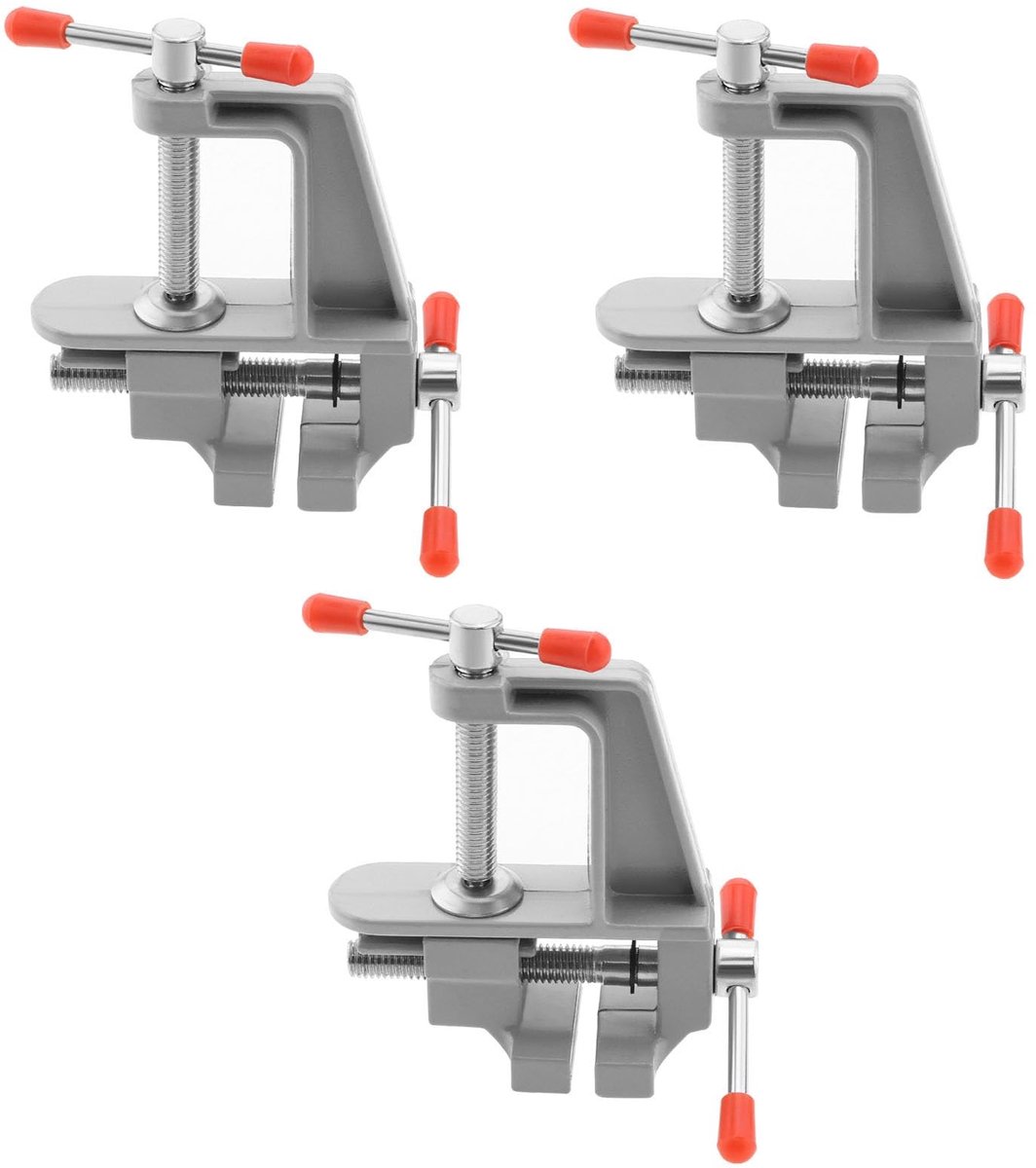 Dailygoods - Mini Bench Vise - Draagbare Werkbank Klem - Lichtgewicht Aluminium - Ideaal voor Sieraden en Horloge Reparatie - 3 Stuks
