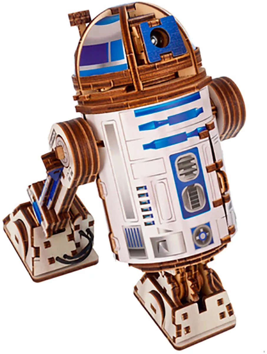 UGEARS 3D Modelbouw - R2-D2 - Star Wars - Mechanisch Bouwpakket Hout - Educatief Speelgoed — afbeelding 22