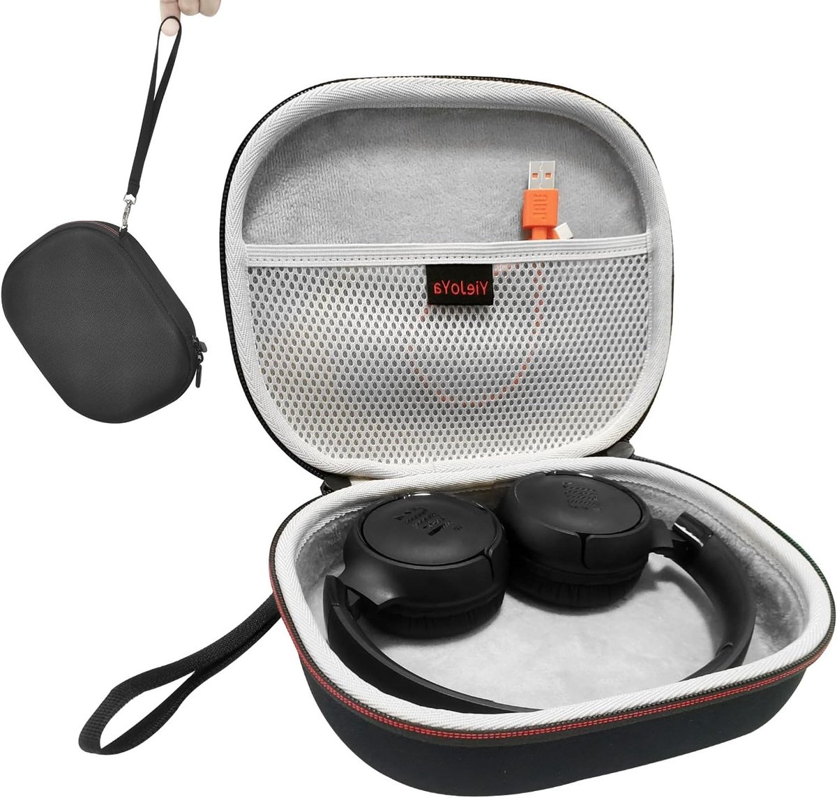 Draagbare Hard Case voor Draadloze On-Ear Bluetooth Hoofdtelefoons, Bescherming en Opbergruimte voor Tune 510BT, 520BT, 760NC en Meer (Zwart)
