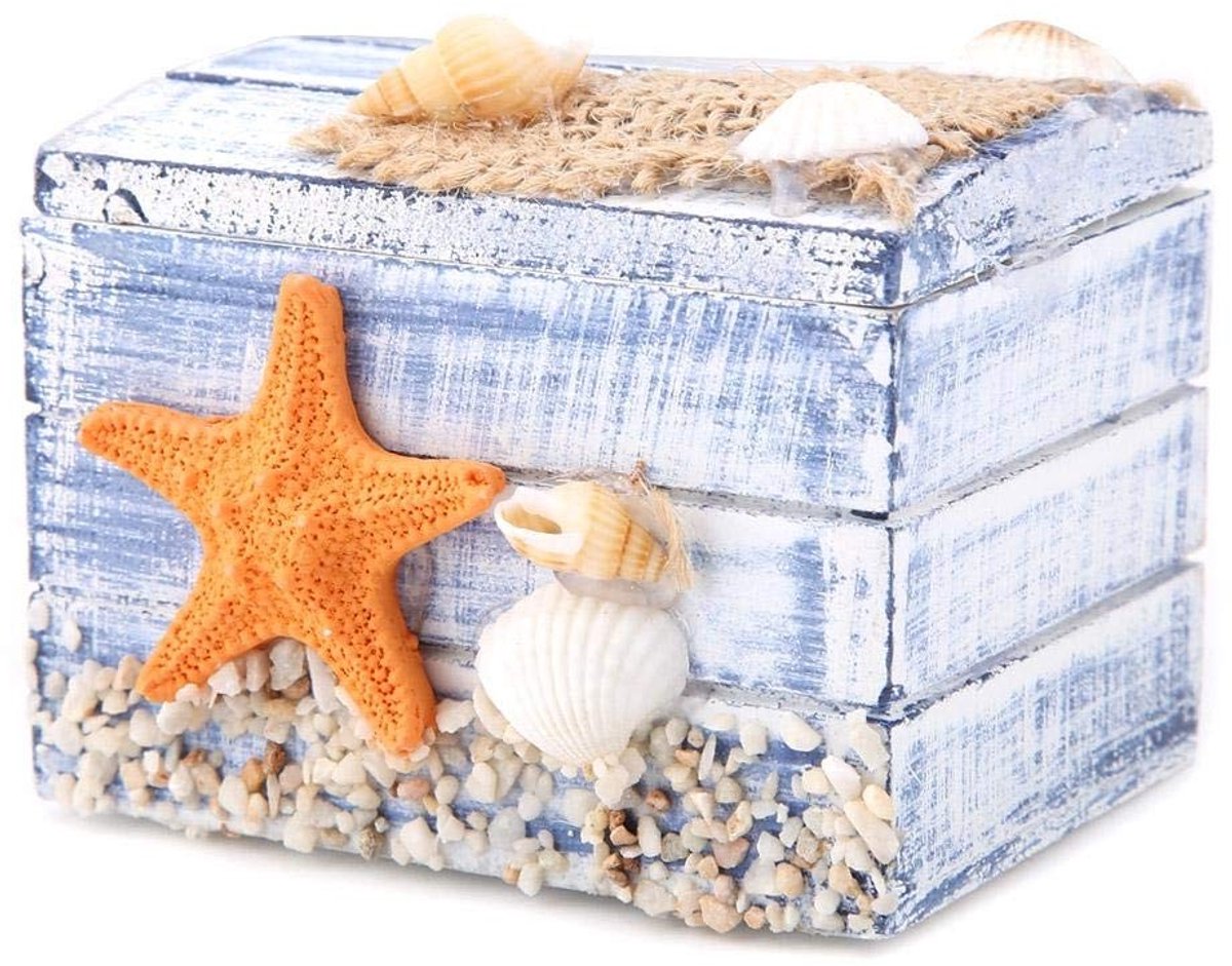 Dailygoods - Houten Sieraden Box met Sterrentjes - Kleine Opbergdoos voor Trouwerij - Unieke Geschenken - Elegante afwerking - Perfect voor juwelen -