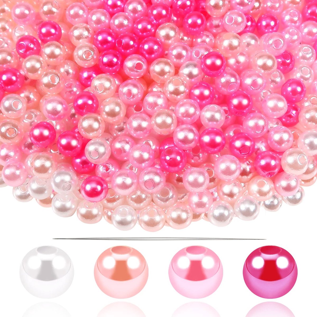 Dailygoods - Knutselkralen - 500 Stuks - Roze Acryl Ronde Kralen - 6 mm - DIY Sieraden - Perfect voor Creatieve Projecten