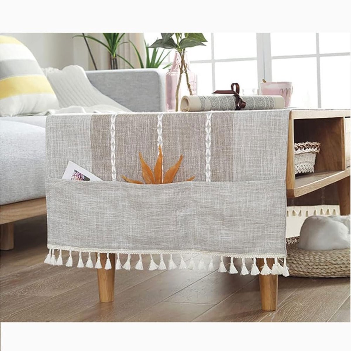 Dailygoods - Tafelkleed - Vlekbestendig - Voor woonkamer en tuin - Rechthoekig 160 x 60 cm - Duurzaam katoen en linnen - Geschikt voor bruiloft en ver