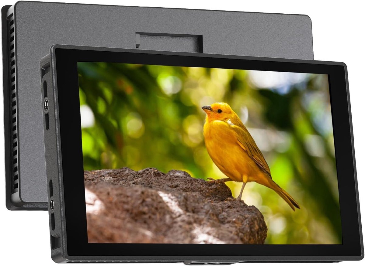 7 Inch Touch Screen Camera Field Monitor met 1000 Nits, 4K HDMI In/Uit, Full HD 1280 x 800, Ideaal voor DSLR en Cinema Camera's met 3D Lut en Focus Assist