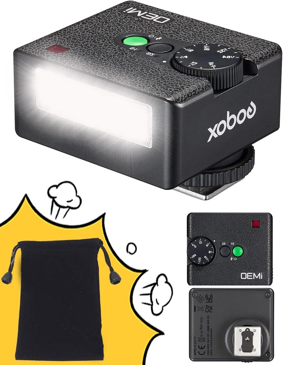 Krachtige Mini Camera Flitser met Handmatige Speedlite, 7 Modes en Optische Controle voor Canon, Sony, Nikon en meer
