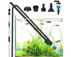 Krachtige Elektrische Aquarium Vuilafzuiger, Verstelbaar, 1800 L/h, 8-in-1 Waterwisselpomp met Slang voor Zand- en Grindreiniging, Filter en Waterverversing