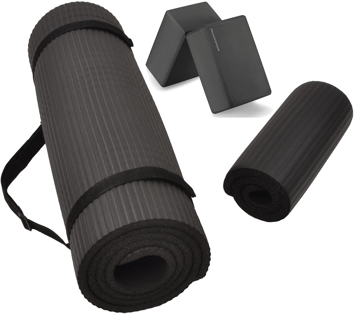 Jhubersproducts - Yogamat - Antislip - Extra Dikke - Kniebeschermer - Comfortabel - Geschikt voor Alle Lichaamsformaten - Zwart