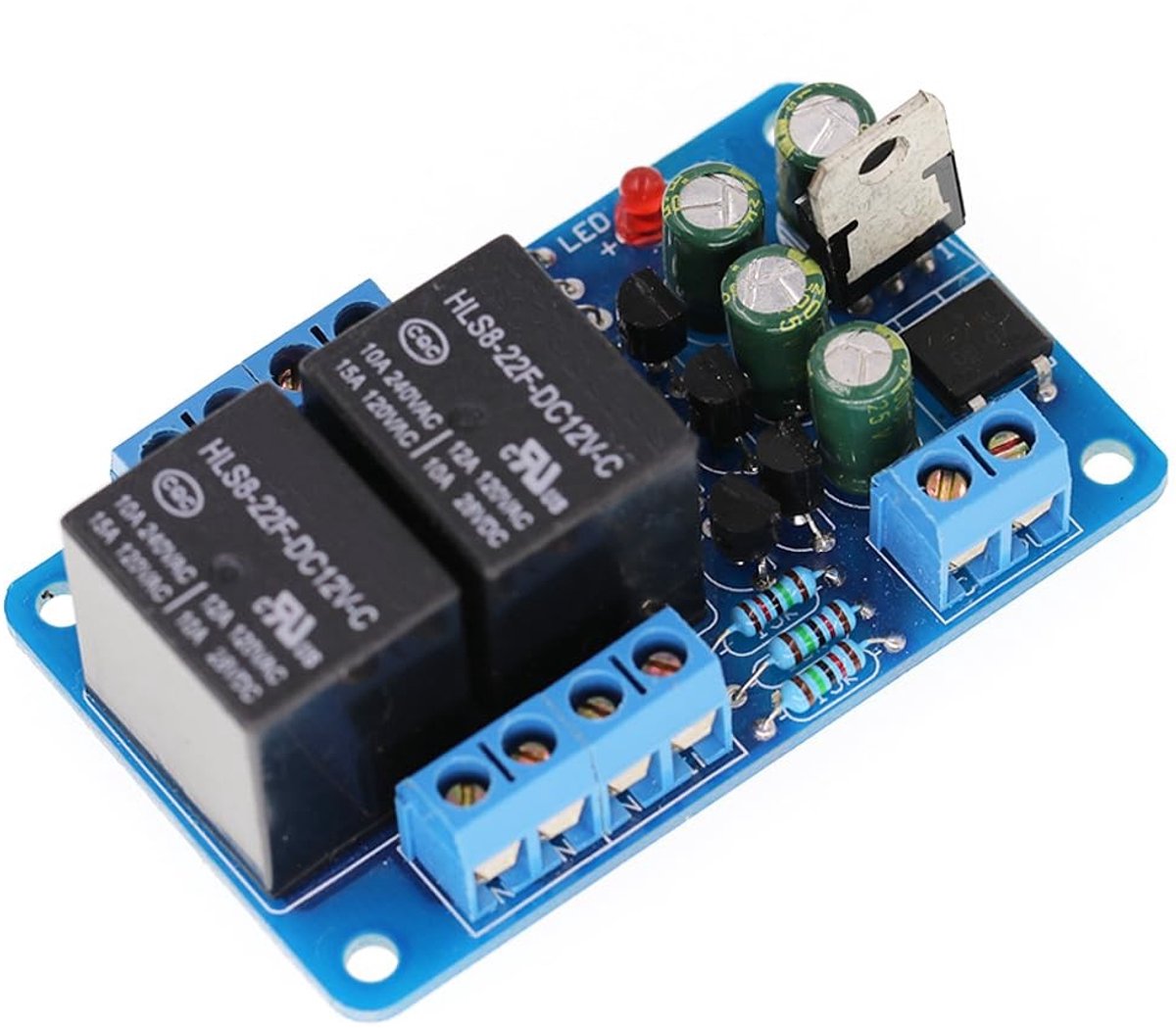 Allecto - Luidsprekerbeschermingsmodule - Dual Channel - Power-on Vertraging - 10A AC12-15V - DC-bescherming - Geschikt voor DIY-projecten - Onderd...