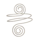 Zilverkleurige spiraal armband voor dames – open verstelbare minimalistische armband