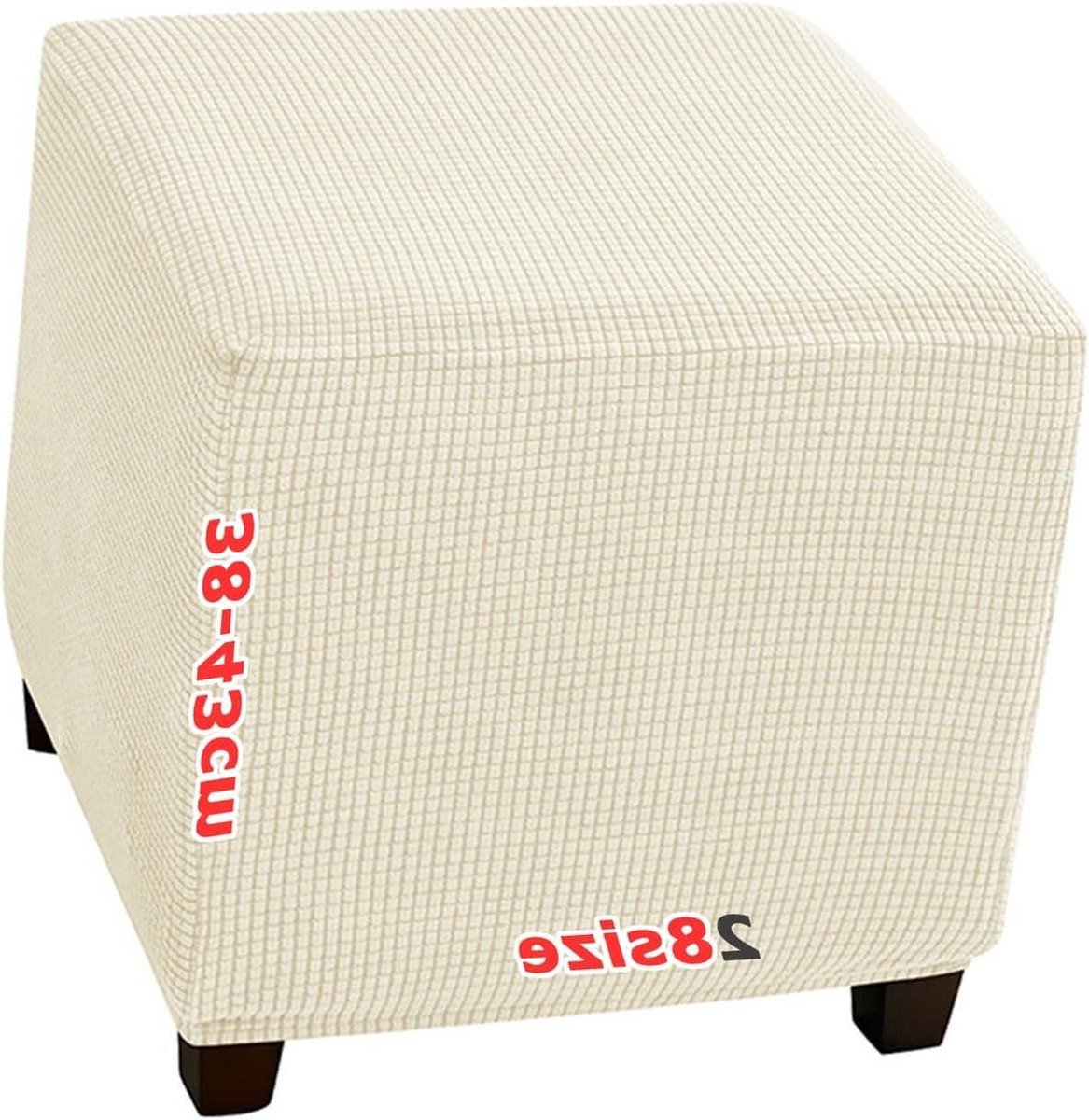 Hocker Hoes - Voetenbank Overtrek - Meubels Beschermen - Rekbaar Jacquard - 40 x 40 cm - Klassiek