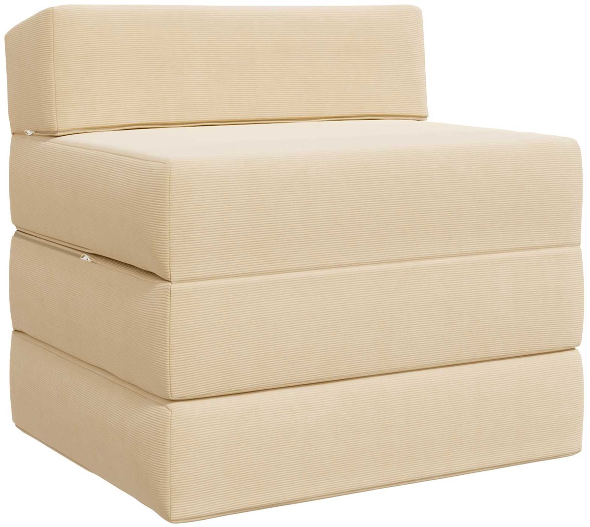 vidaXL Vouwbare - Sofa - Bed - 2-zits - Crèmekleurig - 70 - x - 60 - x - 63 - cm