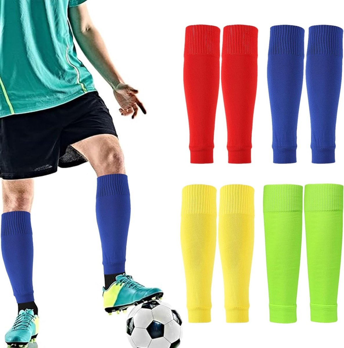 Unisex voetbalsokken zonder sokken, mid-calf sportkousen voor voetbal, basketbal en meer activiteiten