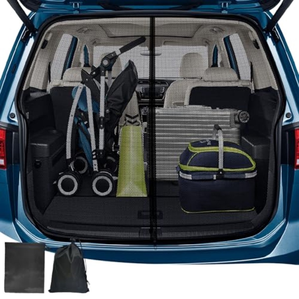 PromoHome Magnetisch Klamboe voor VW T5 T6 Schuifdeur en Achterdeur - Insectennet met Magneetsluiting voor Vans, Campers en Caravans - Dubbele Set Bescherming