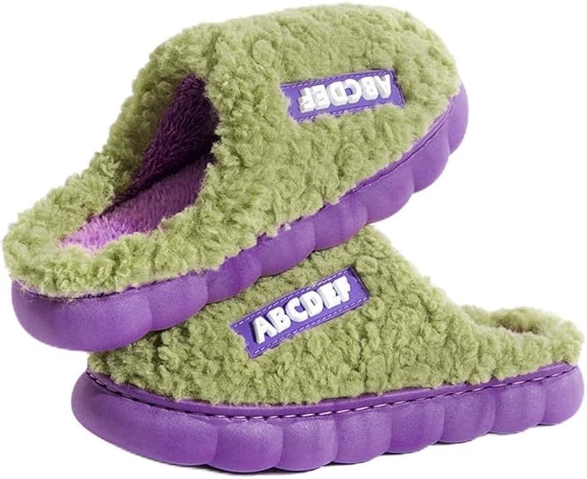Pantoffels Dames-Pantoffels Heren-Pluche traagschuim pantoffels-Warm en antislip-groente-36/37