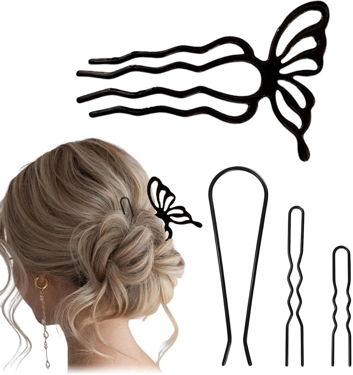 Haarkammen Insteek - Haaraccessoires - Haar Styling - Stevige Grip - 10x5x1.5cm