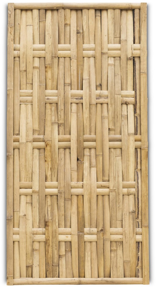 Gevlochten bamboe schutting Verticaal - 90 x 180 cm - Naturel - Eviro Bamboe