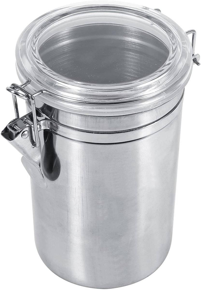 Elzusha - Koffiecontainer - Luchtdicht - XL - Voedselcontainer met deksel - Ideaal voor koffie, thee en noten - 1200 milliliter