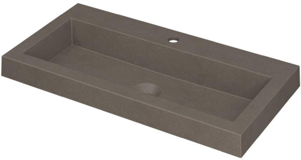 INK Dock Wastafel Quartz met 1 Kraangat - 800x400x60 mm - Quartz Beton