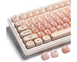 Draadloos Toetsenbord Keycaps – 132 Toetsknoppen PBT+PC Shine Through Keycap Set – Gradient keycaps – Mechanisch Keycaps – Gaming Toetsenbord Keycaps – Comfortabel & Duurzaam voor Mechanische Toetsenborden – Roze
