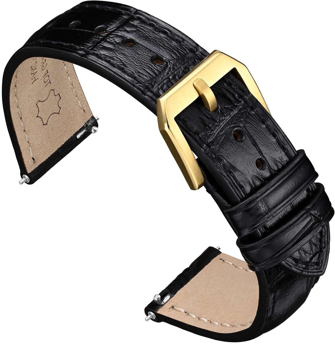Heren en dames leren horlogebanden met snelle bevestiging, 16mm tot 24mm, stijlvol en comfortabel