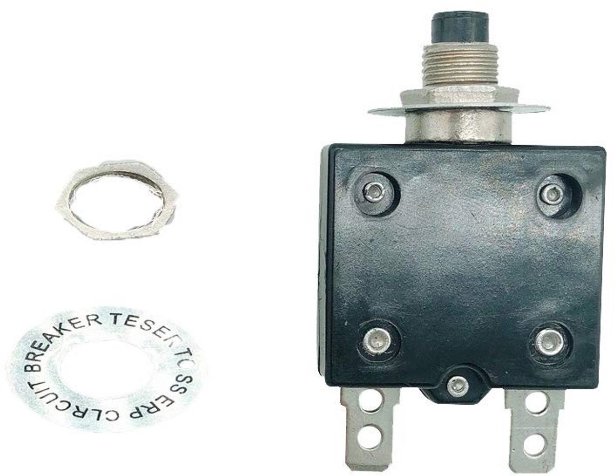 Jhubersproducts - Thermische stroomonderbreker - Drukknop handmatige reset - 15A - Overbelastingsbeveiliging - Geschikt voor auto - Model HA2474A-G4