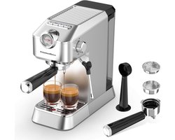Espressomachine - Koffiezetapparaat - Luxe Koffie Maken - 15 Bar Druk - 1.2L Tank - Zilver