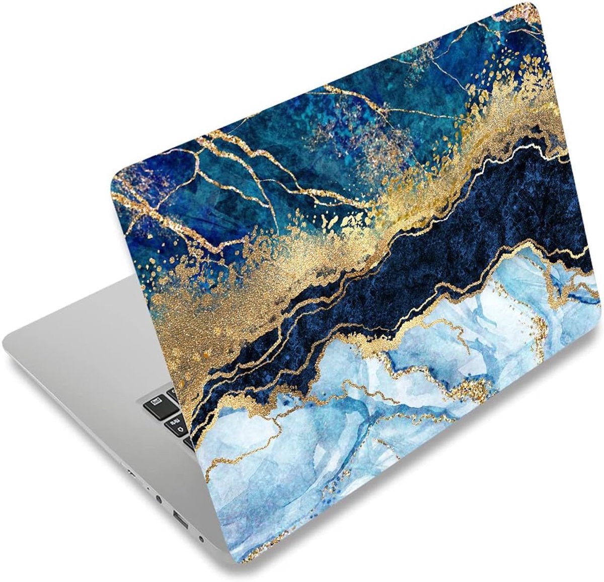 Laptop Skin Sticker - Laptop Cover - Laptop Beschermen - Herbruikbaar PVC Materiaal - Tot 156 inch - Blauw Marmer