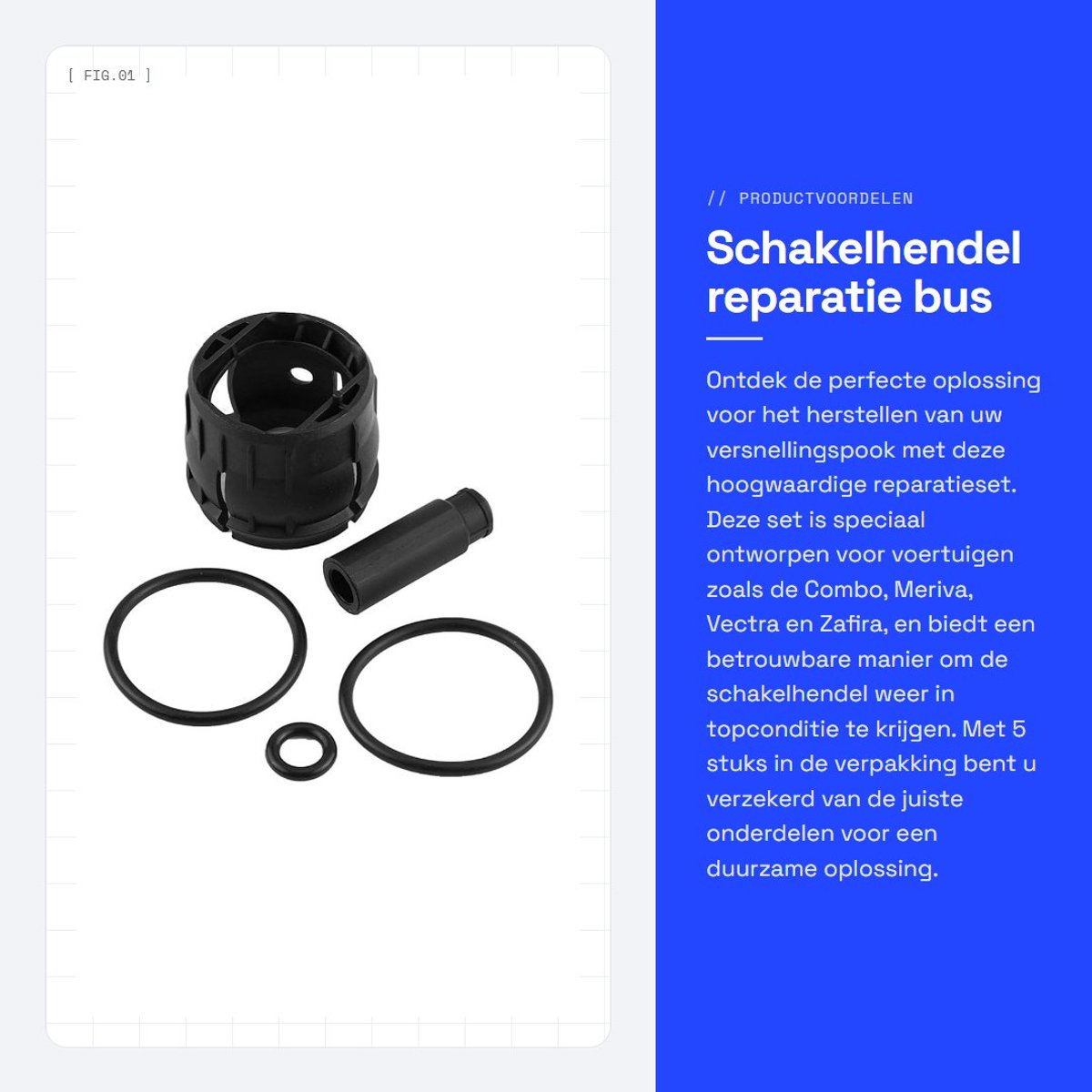 Dailygoods- Schakelhendel Reparatieset - Versnellingspook Reparatiebus - Geschikt voor Astra II/III - Combo - Meriva - Vectra/Zafira - 5 Stuks